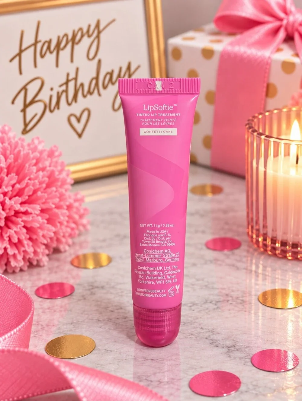 Too Faced Birthday Kiss + Tower 28 Confetti Cake Lip Duo NIB